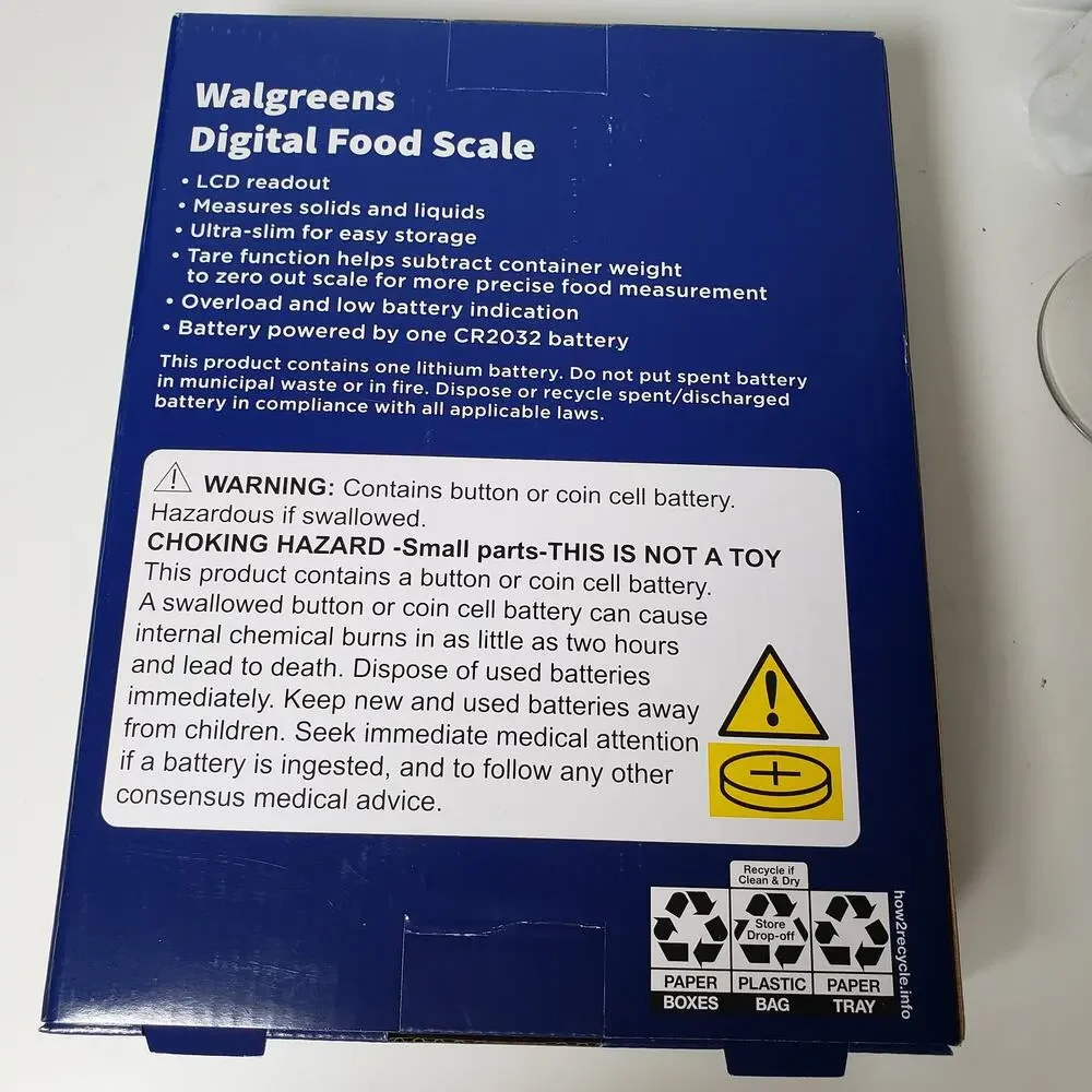 Walgreens Digital Food Scale Stainless Steel Counter Top Battery Operated New